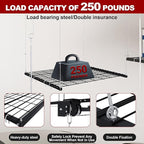 Hanging Garage Ceiling Storage Racks, Adjustable Overhead Garage Storage Lift, Mounted 4×4 FT Heavy-Duty Steel Platform for High Ceilings 10–12 FT, Supports 250 lbs for Everyday Use