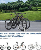 Freestanding Bike Floor Stand, Heavy Duty Bicycle Parking Rack for Garage Home Indoor Outdoor, Bike Storage Organizer Fits 22-28 Inch Wheels & 2.2 Inch Tire Width