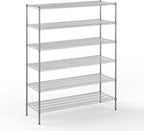 21" Deep x 60" Wide x 74" Height Wire Shelving Kit | 6-Tier | NSF Commercial Storage Rack Unit