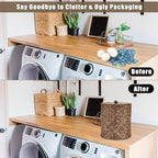 Sumnacon Wicker Laundry Pods Container with Lid, Natural Seagrass Pod Holder for Laundry Room Organization, Farmhouse Detergent Dispenser, Countertop Storage Basket Jars for Dryer Ball Laundry Sheets