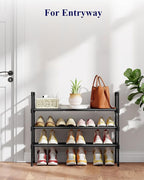 Kitsure Shoe Rack - 3-Tier Shoe Organizer, Shoe Rack for Closet, Entryway, Bedroom, Easy- Assembly Storage Shelf with Side Handles, 27.6" Wide - 3 Tiers, Black