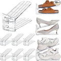 TOPNEW Shoe Slots Organizer for Closet 10 Pack Adjustable Level Shoe Stacker Holder Organization Double Layer Storage Space Saving Shoe Rack Organizer for Closet (Transparent)