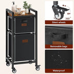 FAVOOSTY Laundry Hamper with Wheels, 70L Laundry Basket Organizer, Laundry Hamper with Shelf, 2 Section Laundry Sorter for Laundry Room Organization, Bathroom Shelf Black