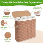 Livole Bamboo Toilet Paper Storage with Lid - 16 Regular Rolls or 12 Mega Rolls 36L Large Capacity Natural Toilet Paper Basket Organizer for Bathroom