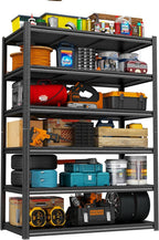 6 Tier Storage Shelves 3900 LBs Heavy Duty Garage Shelving Unit, Adjustable Metal Shelf Industrial Storage Racks Utility Shelf Organiazation for Tools Garage Basement Warehouse 45.2"W*17.7"D*81.8"H