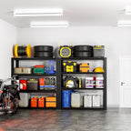 4-Tier 40" W x 20" D x 60" H Garage Shelving Garage Storage Shelves 2500LBS Metal Industrial Shelf Adjustable Heavy Duty Shelving Storage Rack Shelving Unit (Black)
