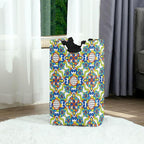 Mexico Talavera Tiles Laundry Basket for College Dorm,50L Collapsible Portable Laundry Hamper Storage Basket for Toys Clothes Organizer