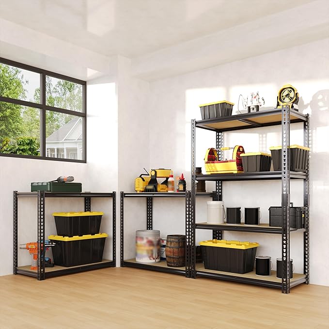 Heavy Duty Garage Storage Shelves, 2000 Lbs Capacity, 4-Tier Adjustable Storage Shelving Unit, 40" L x 20" W x 60" H Metal Shelving Racks for Kitchen Pantry Basement Bathroom Laundry