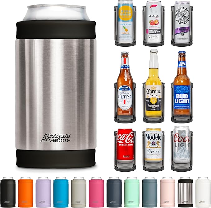DUALIE 3 in 1 Insulated Can Cooler - 15+ Colors - Universal Size for 12 oz Cans, Slim Cans, and Bottles