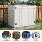 Patiowell Outdoor Storage Shed - Horizontal Storage Shed for Patio, Garden, Backyards, Multi-Opening Door Easily Storage for Trash Cans, Lawn Mower, Tools, 36 Cu Ft Without Shelf, Grey