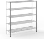18" Deep x 60" Wide x 64" Height Wire Shelving Kit | 5-Tier | NSF Commercial Storage Rack Unit