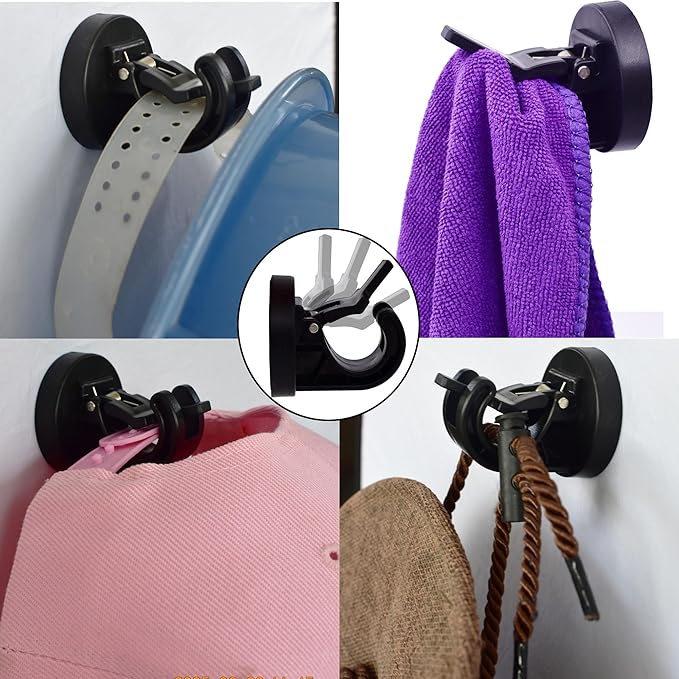 YYST Magnetic Towel Holder Towel Rack Towel Hook Hanger for Door, Refrigerator, Kitchen Stove, Oven, Dishwasher, Laundry Washing Machine- Kitten Proof (2, Black)