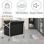 Commercial Laundry Cart with Wheels Collapsible Laundry Cart (400L), 12 Bushel Heavy Duty Industrial Rolling Baskets Trucks with Steel Frame and Waterproof Oxford Cloth, 300 Lbs Weight Capacity