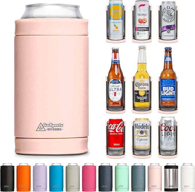 DUALIE 3 in 1 Insulated Can Cooler - 15+ Colors - Universal Size for 12 oz Cans, Slim Cans, and Bottles