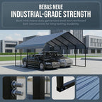 12x20 FT Heavy Duty Metal Carport - Galvanized Steel Car Shelter Garage Kits for 1 Car, RVs, Boats & Outdoor Storage