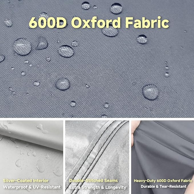 600D Wire Rack Cover 36" W x 18" D x 72" H, Waterproof Shelving Protector with Side Pocket & Nylon Buckle Fixation, 3-Way Opening Dustproof Storage Rack Cover for Garage & Basement