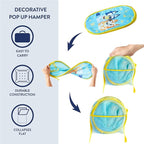 Bluey Pop-Up Hamper with Carry Handles – 21" x 13.5", Bluey and Bingo Design, Lightweight & Collapsible Laundry Basket for Kids’ Bedroom, Bathroom, or Playroom