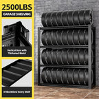 4-Tier 40" W x 20" D x 60" H Garage Shelving Garage Storage Shelves 2500LBS Metal Industrial Shelf Adjustable Heavy Duty Shelving Storage Rack Shelving Unit (Black)