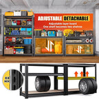 Set of 3 71"H Garage Shelving-2050LBS 5 Tier Storage Shelves,Adjustable Heavy Duty Metal Shelving Unit and Storage Large Rack,Utility Steel Shelf For Shop Warehouse Industrial Pantry 71"x35"x16"