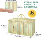 BALEINE 2-Pack Oversized Moving Bags with Reinforced Handles, Heavy-Duty Storage Tote for Clothes, Moving Supplies (Color Strip, 2-Pack)