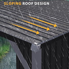 AECOJOY 5x3 FT Outdoor Storage Shed & Hardtop Gazebo Combo, 10x4 FT Metal Lean to Shed with 3‘x5’ Open Pergola, 2-in-1 Tool Sheds & Outdoor Storage for Patio, 30 Sq.Ft Covered