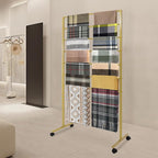 Scarf Organizer, 7-Tier Metal Scarf Display Stand with Wheels, Freestanding Scarf Display Rack, Retail Store Towel Rack, Ties Belt Pants Hanging Rack, for Boutique Display, Home (Gold-7 Rods)