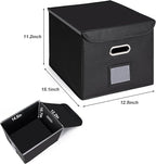 CADONO File Organizer Box with Lid, Large Hanging File Folder Organizer with Plastic Slide, Collapsible Portable Filing Storage Boxes for Office/Decor/Home (Pink, 14.9 x 12.59 x 10.8 inch)