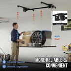 4x4 ft Overhead Garage Storage Rack, Adjustable Heavy Duty Hanging Garage Ceiling Storage Rack System, 300 Lbs Weight Capacity