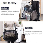 Collapsible Laundry Basket, 90L Foldable Pop-up Laundry Hamper with Handles, Mesh Dirty Clothes Hamper for Laundry, Bathroom, Kids Room, Dorm,Travel or Camping (Black, 2PCS)