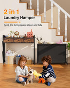 Laundry Sorter 3 Section: Laundry Hamper Basket with Shelf and Wheels - Rolling Laundry Basket Organizer with Drawers and Pull-Out Cart - Clothes Hamper for Living Room Bathroom Bedroom
