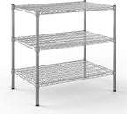 24" Deep x 36" Wide x 34" Height Wire Shelving Kit | 3-Tier | NSF Commercial Storage Rack Unit