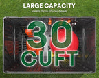 30 Cu.Ft Outdoor Storage Shed, Multi-Purpose Weather-Resistant Utility Shed for Garbage Cans, Lawn Mower, Garden Tools, Waterproof Resin Horizontal Cabinet with Pad-Lockable Doors (Black)