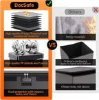 DocSafe 5200°F Fireproof Document Box with Lock,Heat Insulated File Organizer Storage with Pockets,Collapsible Portable Home Office File Safe Box with Handle for Hanging Letter/Legal Folders, Black