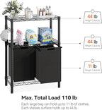 GAOMON Laundry Hamper, Laundry Sorter with 2 Pull-Out & Removable Bag,Laundry Basket Organizer with 2 Tier Adjustable Storage Shelf for Laundry Room,Bathroom,Dorm Organization