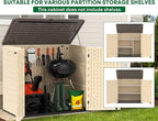 30 Cu.Ft Outdoor Storage Shed, Multi-Purpose Weather-Resistant Utility Shed for Garbage Cans, Lawn Mower, Garden Tools, Waterproof Resin Horizontal Cabinet with Pad-Lockable Doors (Khaki)
