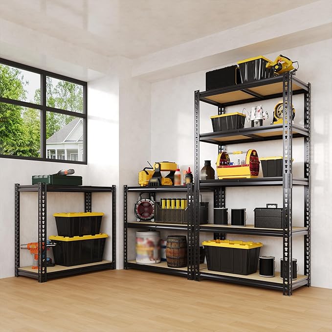 Heavy Duty Garage Storage Shelves, 2500 Lbs Capacity, 5-Tier Adjustable Storage Shelving Unit, 40" L x 20" W x 72" H Metal Shelving Racks for Kitchen Pantry Basement Bathroom Laundry