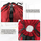 BeeGreen Laundry-Bag-Backpack-Extra-Large, Red Nylon Drawstring Portable Laundry Backpack Tall Foldable Heavy Duty Dirty Clothes Travel Bag with Handle College Dorm Apartment Essentials
