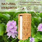 FairyHaus Wicker Toilet Paper Storage Basket with Lid, 3 Rolls Natural Water Hyacinth Toilet Paper Holder with Storage, Handwoven Toilet Paper Holder Stand Basket for Bathroom