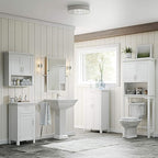 RiverRidge Somerset Two-Door Bathroom and Laundry Wall Mount Storage Medicine Cabinet with Open and Adjustable Shelf - White | Two-Door, Wall Mount, Storage, Open, Adjustable Shelf