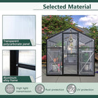 Large Walk-in Clear Polycarbonate Greenhouse with Rain Gutters & Adjustable Roof Vent - Sturdy Aluminum Frame Outdoor Plant House for Vegetable, Flower & Garden Growth-Outbuilding (6x10 ft)
