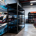 Heavy Duty 5-Tier Adjustable metal garage shelving Unit, corner shelf rack organization and storage shelves, 3000 lbs industrial shelving, tool organizer garage storage shelves 47.2"W × 23.6"D × 87"H