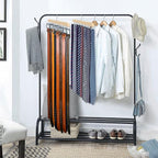 Belt Hanger for Closet Max 42 Belts, Sturdy Wood Belts Rack Closet Accessories with 14 Hooks Belt Organizer for Men Organizers and Storage -Wood 1 Pack