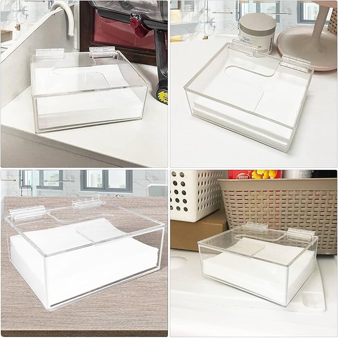 Earth Breeze Laundry Detergent Sheets Organizer - Clear Acrylic Dispenser with Lid for Laundry Room