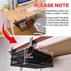 ROSYLINE Under Desk & Desktop Drawer Organizer - 2-Tier Metal Slide Out Drawers Organizer, Storage for Home Office Desk (Black)