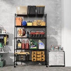 Simple Deluxe Heavy Duty 5-Tier Storage Shelving Unit, 35.83" W x 13.98" D x 61.02" H, 1250 Lbs Loading Capacity, Black