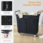 Large Laundry Hamper with Wheels, 360L Rolling Big Laundry Basket for Clothes Storage, Heavy Duty Extra Large Rolling Laundry Cart with Handle, Steel Frame, Waterproof Liner,95.1 Gallons.