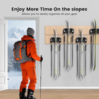 Hikeen Ski & Snowboard Wall Mount,Fits Any Ski or Snowboard, Ski Wall Rack Non-Slip Storage for Garage Organization,Space-Saving Winter Gear Organizer,1 Pack