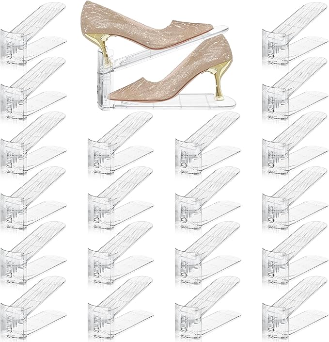 Shoe Slots Organizer for Closet,36 Pack Shoe Stacker Shoes Rack Organizer for Closet Space Saver Storage Shoe Holder Organization(Transparent)