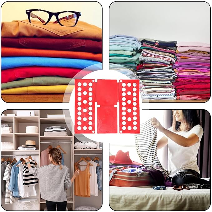 T Shirt Folder Clothes Folding Board, CollapsiblePlastic Laundry Aid, Adjustable SpeedFlip Organizer, Household Liner SorterOrganiser, for Clothing Easy Fast Home Travel Dorm Organization