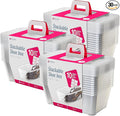 Life Story 6 Liter Shoe, Accessory, and Closet Plastic Storage Box Multi-Purpose Lidded Stacking Tote Containers, Clear (30 Pack)